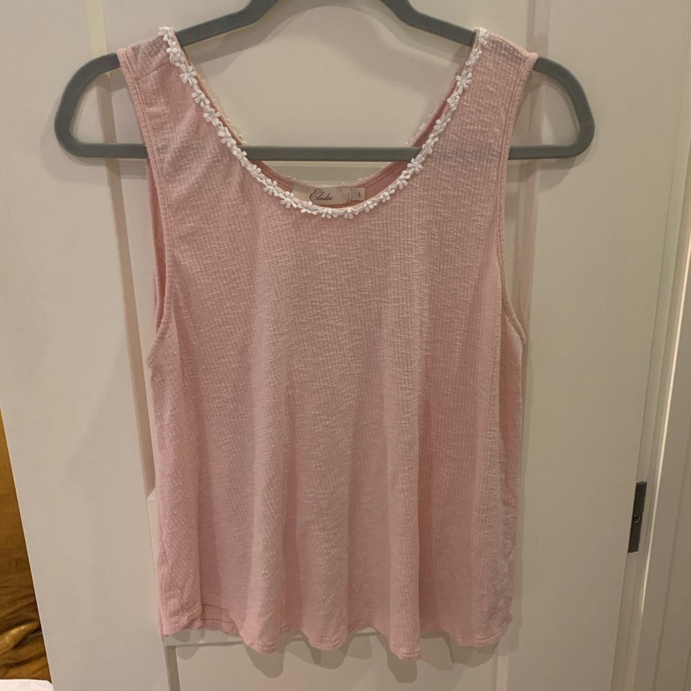 Elodie Light Pink Tank w/ Daisy Detail